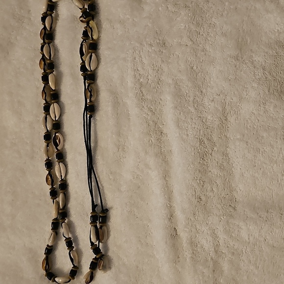 Vintage Seashell & Bead Black Cord Belt with Tie Closure EUC - Picture 9 of 10